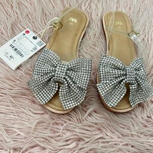 Zara Silver Rhinestone Embellished Sandals